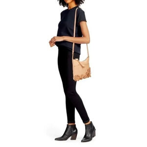 Frye Floral Snake-Textured Crossbody Bag One Size Natural Color Leather NWT